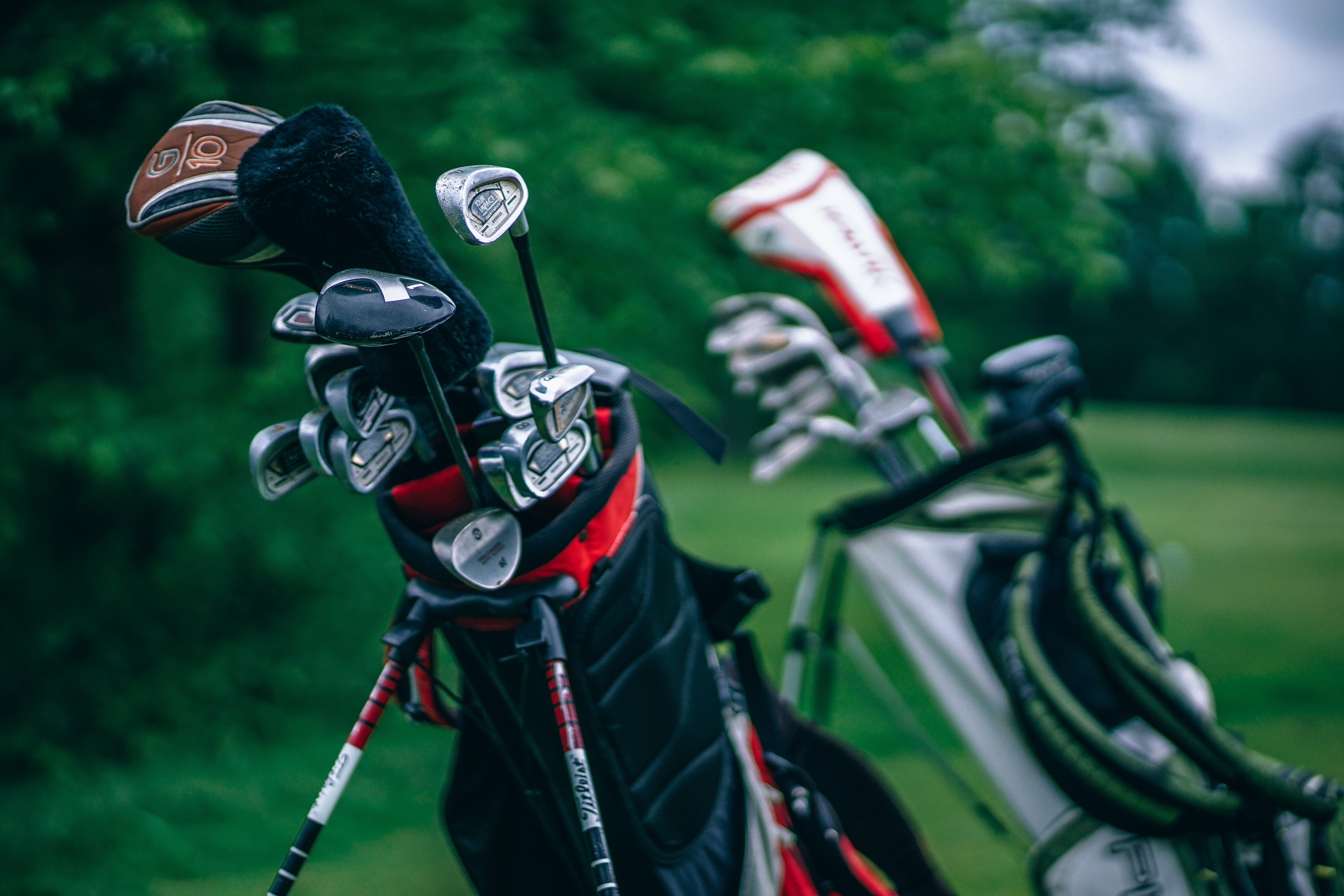Golf bag og golfklubber